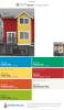 True red house with lemon yellow section and white trim
