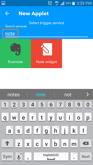 search for note