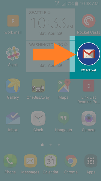 widget on the home screen